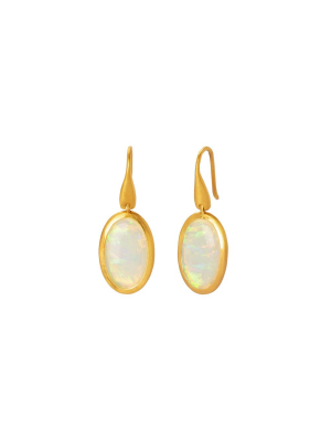 Oval Winton Australian Crystal Opal Earrings