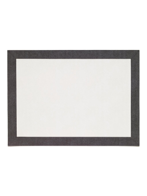 Bodrum Bordino Rectangle Placemat - Antique White & Charcoal - Set Of 4