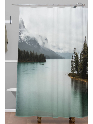 Magda Opoka Emerald Lake Shower Curtain Green - Deny Designs