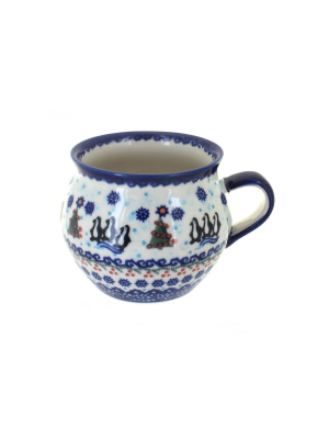 Blue Rose Polish Pottery Arctic Holidays Bubble Soup Mug