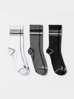 Men's 360 Striped Crew Socks 3pk - All In Motion™ 6-12