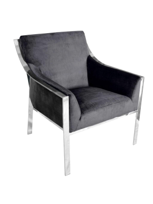 Hyde Armchair - Bella Black Velvet