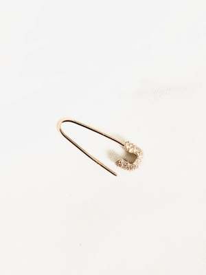 Safety Pin Diamond Earrings