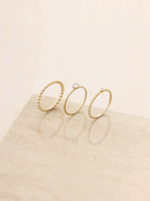 Understated 18k Gold Plated Stacking Ring Set Of 3