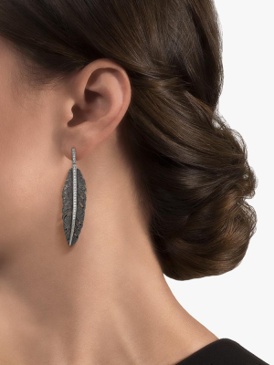 Feather 52mm Earrings With Diamonds