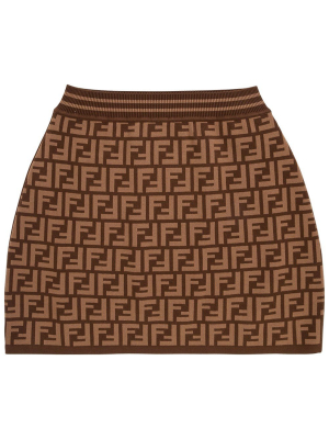 Fendi Kids Ff Motif Knit Skirt