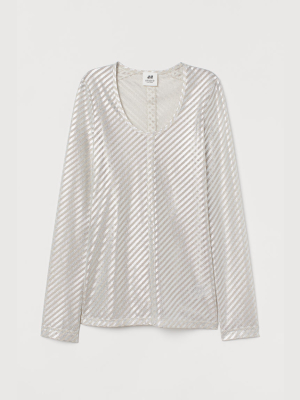 Shimmery Metallic Mesh Top