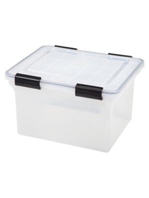 Iris 6pk 32qt Weathertight Plastic Storage File Box