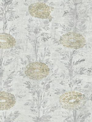 French Marigold Wallpaper In Gold And Off-white From The Tea Garden Collection By Ronald Redding For York Wallcoverings