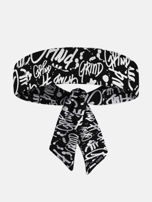 Grind Graffiti Black White Ninja Headband