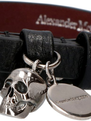Alexander Mcqueen Double Wrap Skull Studded Bracelet