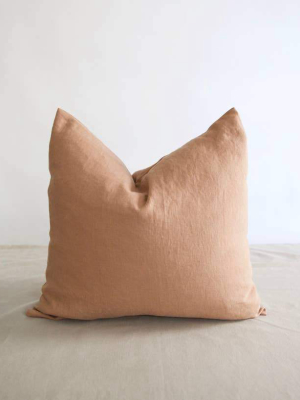 Square Washed Linen Pillow - Sand