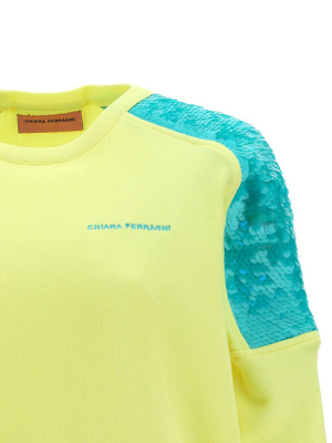 Chiara Ferragni Sequin Embellished Panelled Sweatshirt