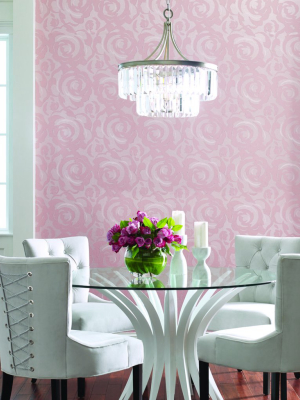 Lavish Wallpaper In Blush From The Breathless Collection By Candice Olson For York Wallcoverings