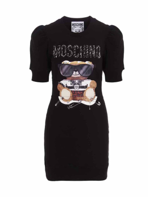 Moschino Teddy Bear Print Mini Dress