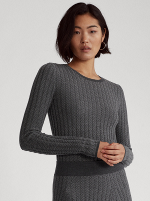 Ribbed Wool Herringbone Sweater