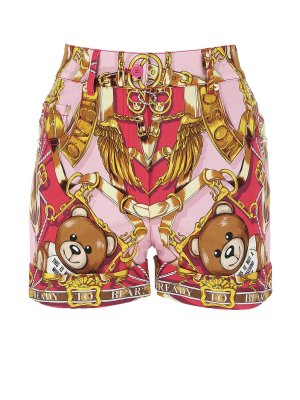 Moschino Teddy Print Stretch Shorts