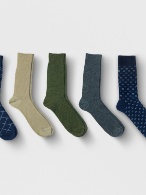 Men's Textured Dress Socks 5pk - Goodfellow & Co™ 10-13