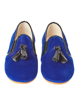 Flavio Blue Velvet Shoes
