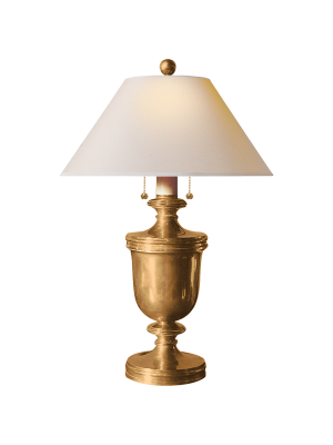 Classical Urn Form Medium Table Lamp In Various Colors With Natural Paper Shade