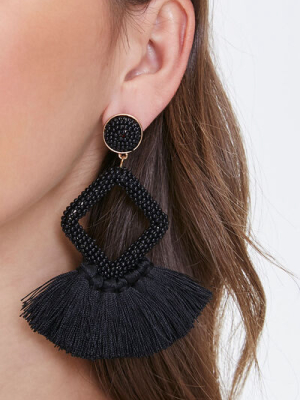 Beaded Tassel Drop Earrings