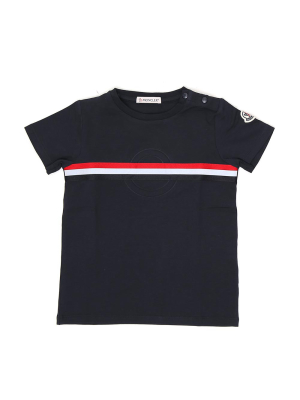 Moncler Enfant Logo Stripe Detail T-shirt