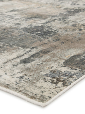 Sisario Abstract Gray & Gold Area Rug