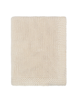 The Cream Border Knotted Throw