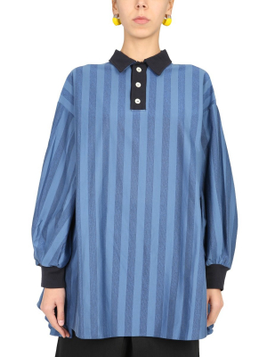 Sunnei Oversize Striped Polo Shirt