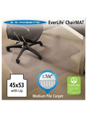 3'9"x4'5" Rectangle Solid Office Chair Mat Clear - Es Robbins