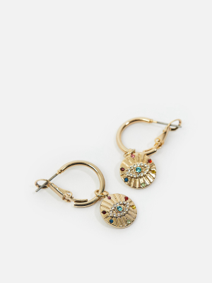 **syd & Ell Eye Charm Hoops By Skinnydip