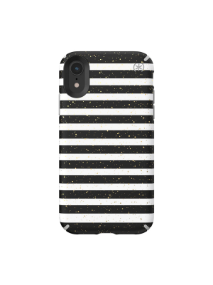 Speck Apple Iphone Presidio Inked Phone Case - Striped Gold Speckled /marble Gray