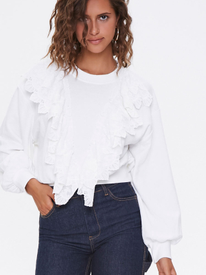 Crochet Ruffle-trim Top