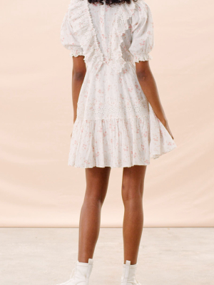 Cotton Slub Mini Frill Dress