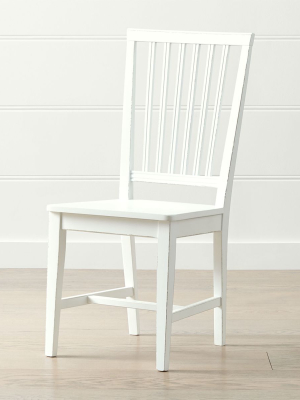 Village White Wood Dining Chair