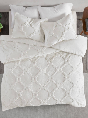 Leena Cotton Chenille Geometric Comforter Set