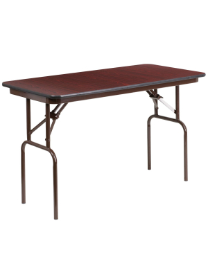 Flash Furniture 4-foot High Pressure Mahogany Laminate Folding Banquet Table