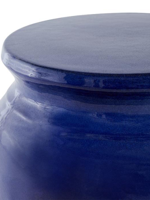 Cobalt Garden Stool