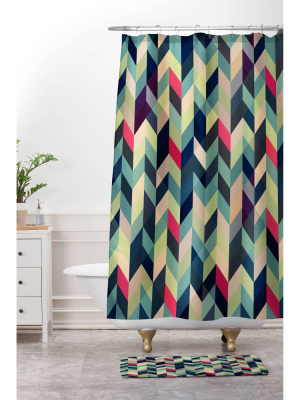 Gabi Arise Shower Curtain Green - Deny Designs