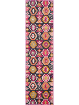 Monaco Fuchsia/multi Runner Rug