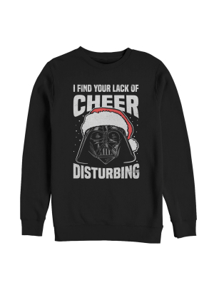 Men's Star Wars Christmas Vader Lack Of Cheer Disturbing Sweatshirt - Black - 2x Large