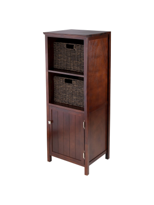 3 Piece Brooke Jelly Cupboard Set With Baskets Wood/walnut - Winsome