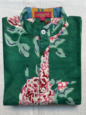 Large Baby Kurta In Leopard Flower Green