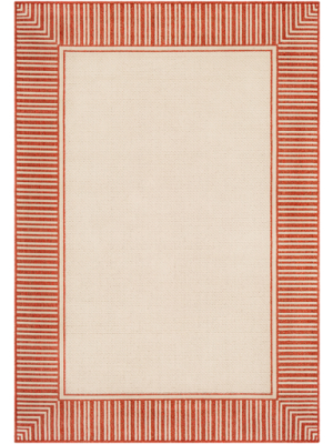 Alfresco Rug In Burnt Orange & Cream