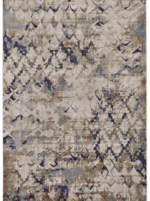 Feizy Cannes Lustrous Textured Rug - Available In 3 Sizes - Natural Tan & Navy Blue