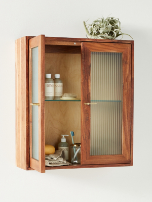 Ryan Ribbed Glass Double Bath Cabinet