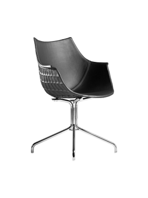 Meridiana Leather Chair With Swivel Base