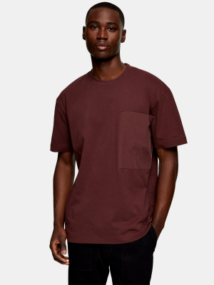 Brown Woven Pocket T-shirt