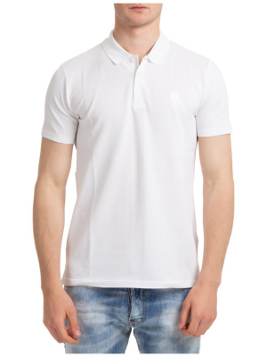 Karl Lagerfeld Logo Embroidered Polo Shirt