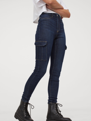 Skinny High Cargo Jeans